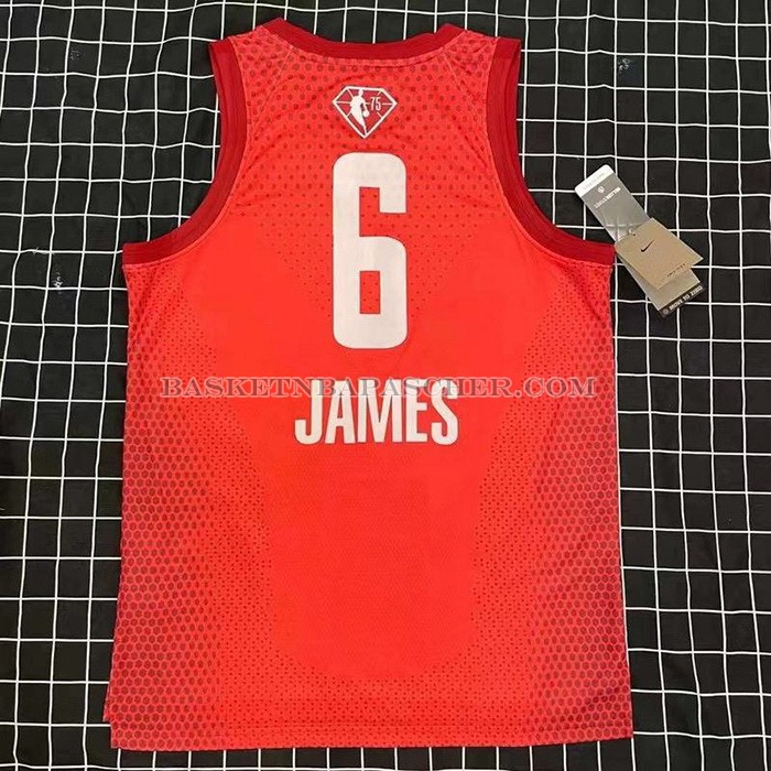 Maillot All Star 2022 Los Angeles Lakers LeBron James NO 6 Marron.